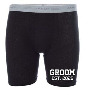 Personalized Men’s Underwear – Funny 'Groom Est. YEAR', Husband gift